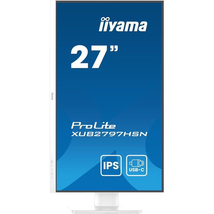 Monitor iiyama ProLite XUB2797HSN-W2 27" IPS FHD USB-C DOCK 100Hz Altezza regolabile, Bianco