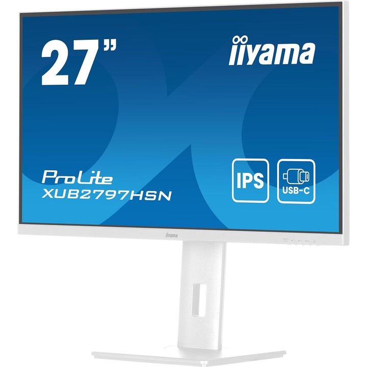 Monitor iiyama ProLite XUB2797HSN-W2 27" IPS FHD USB-C DOCK 100Hz Altezza regolabile, Bianco