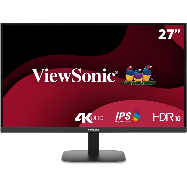 ViewSonic VA2708-4K-HD Monitor LED 4K UHD SuperClear IPS de 27" com HDMI, DisplayPort, 60Hz, HDR10 Preto