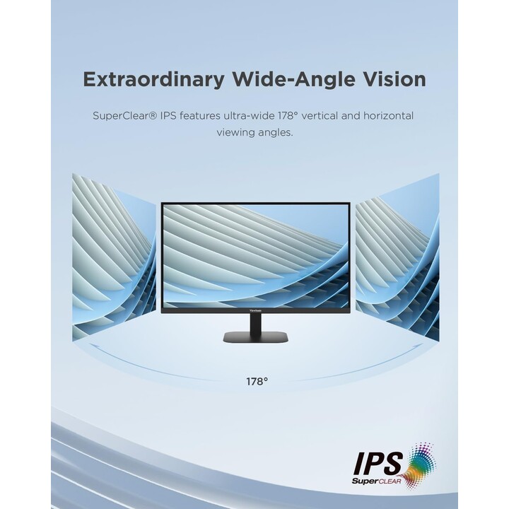 ViewSonic VA2708-4K-HD Monitor LED 4K UHD SuperClear IPS de 27" com HDMI, DisplayPort, 60Hz, HDR10 Preto