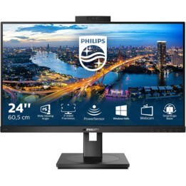 Philips 242b1h Monitor - 24 "FHD, 75Hz, 4ms, IPS, altavoces, cámara web, ajuste de altura, Hub USB