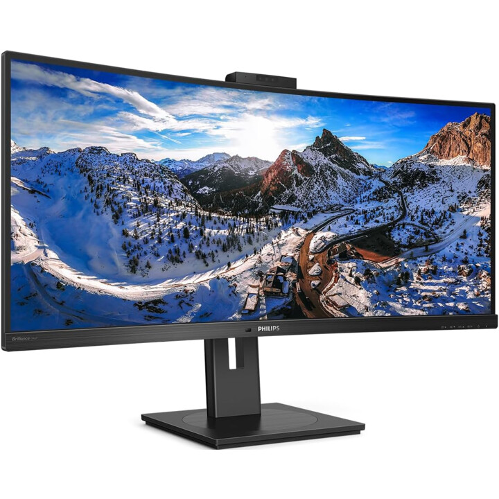 Philips USB-C Curved Monitor 346P1CRH/00 34\", 1500R, WQHD, 100Hz, VA, HDR 400, Lautsprecher, Webcam, Schwarz