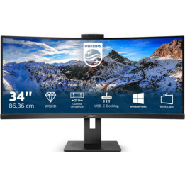 Philips USB-C Curved Monitor 346P1CRH/00 34\", 1500R, WQHD, 100Hz, VA, HDR 400, Speakers, Webcam, Black