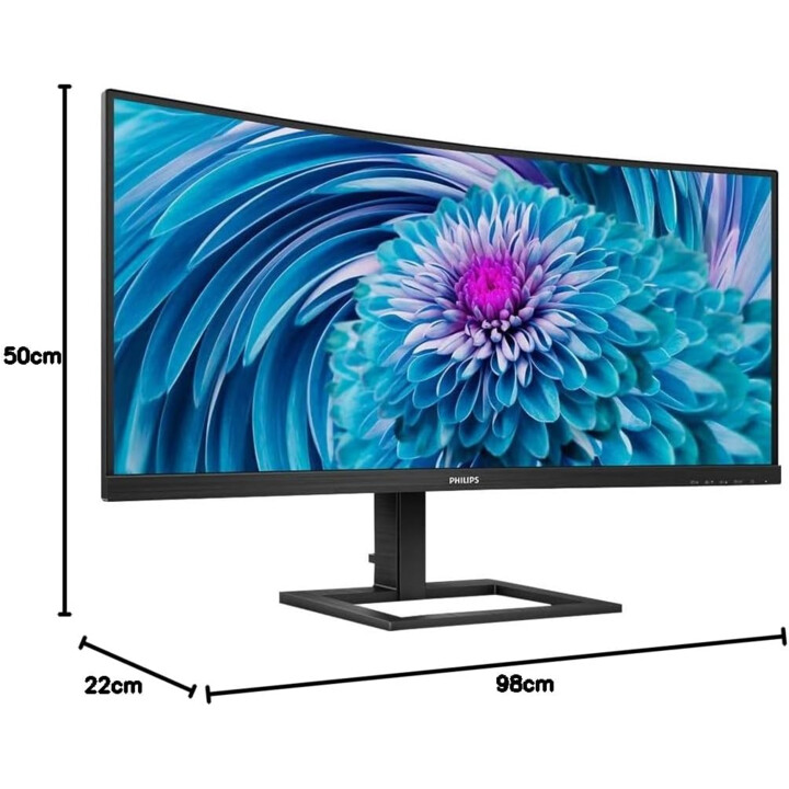 Philips gebogener Monitor 346E2CUAE/00 34" 1500R, WQHD, 100 Hz, 1 ms, VA, adaptive Synchronisierung