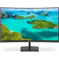 Philips Monitor 241E1SC-24 \ ", FHD, 75 Hz, VA, sin parpadeo (1920 x 1080, 250 CD/m², VESA, D-SUB, HDMI), Negro