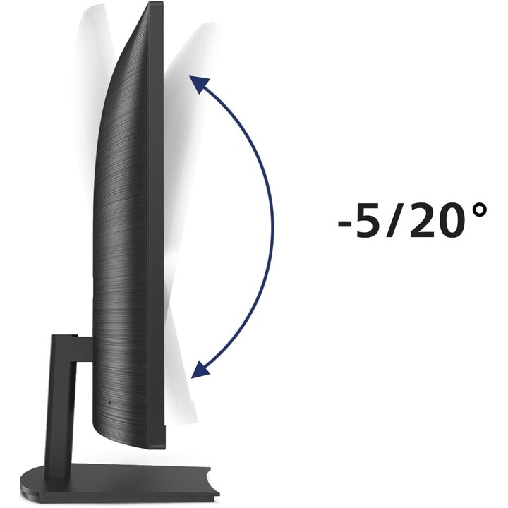 Philips Moniteur 241E1SC - 24\", FHD, 75 Hz, VA, sans scintillement (1920x1080, 250 cd/m², VESA, D-Sub, HDMI), noir