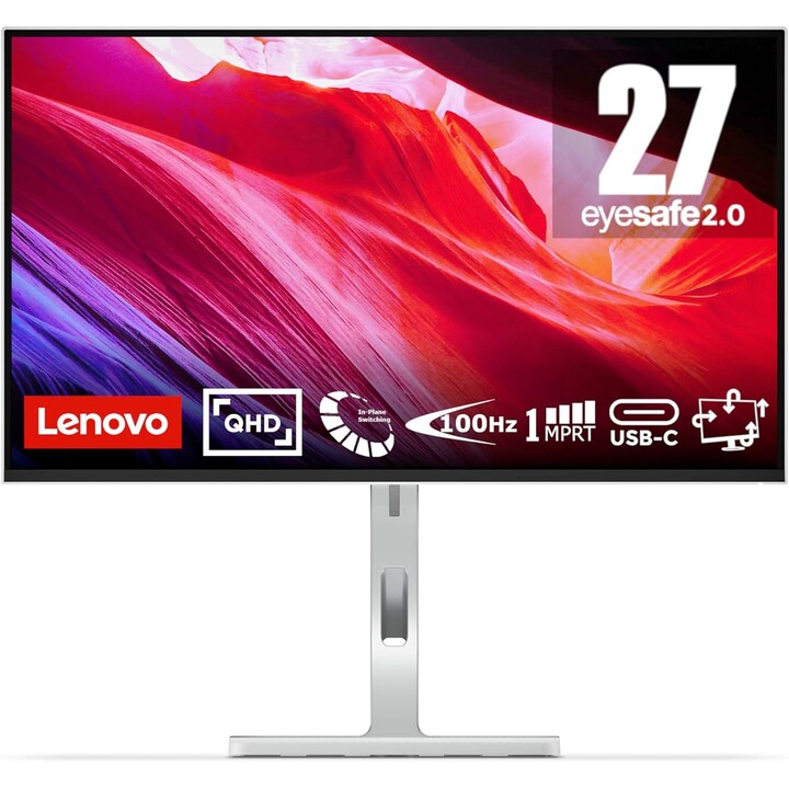 Lenovo L27h-4A 27"WQHD 100Hz 350nits AG HDMI, DP, USB Nuvem Cinza