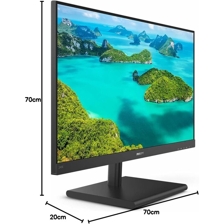 Monitor Philips 245E1S/00 da 24", QHD, 75 Hz, IPS, FreeSync (2560x1440, 250 cd/m², HDMI 1 x 1.4, DisplayPort)