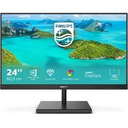 Monitor Philips 245E1S/00 24", QHD, 75 Hz, IPS, FreeSync (2560x1440, 250 cd/m², HDMI 1 x 1.4, DisplayPort)