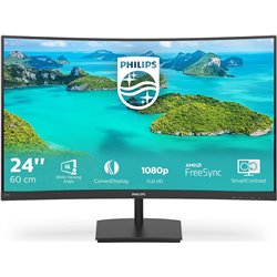 Philips 241E1SCA/00 24 \ "Monitor curvo, 1500R, FHD, 75 Hz, VA, Freesync (1920 x 1080, 250 CD/m², D-Sub, HDMI)