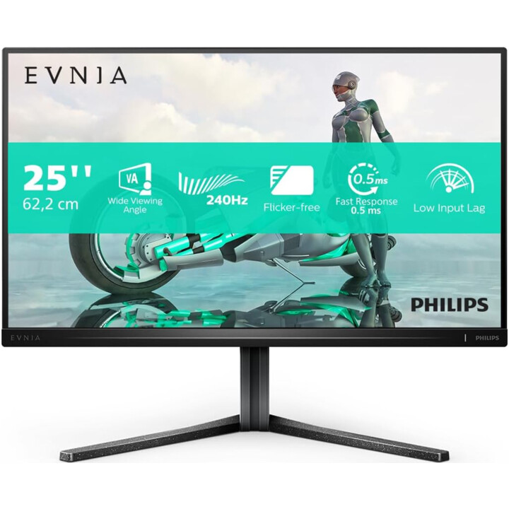 Philips Monitor Gamer 25M2N3200W FHD da 25", 240 Hz, 1 ms GtG, FreeSync Premium, grigio scuro