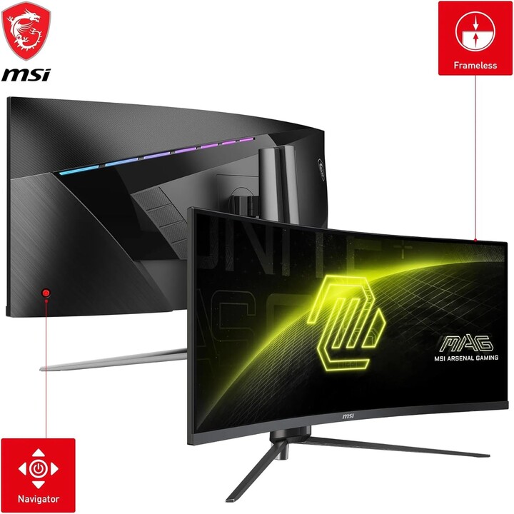 Msi Mag 345cqr Tela de PC 86,4 cm (34") 3440 X 1440 pixels Ultrawide Dual Quad Hd Preto