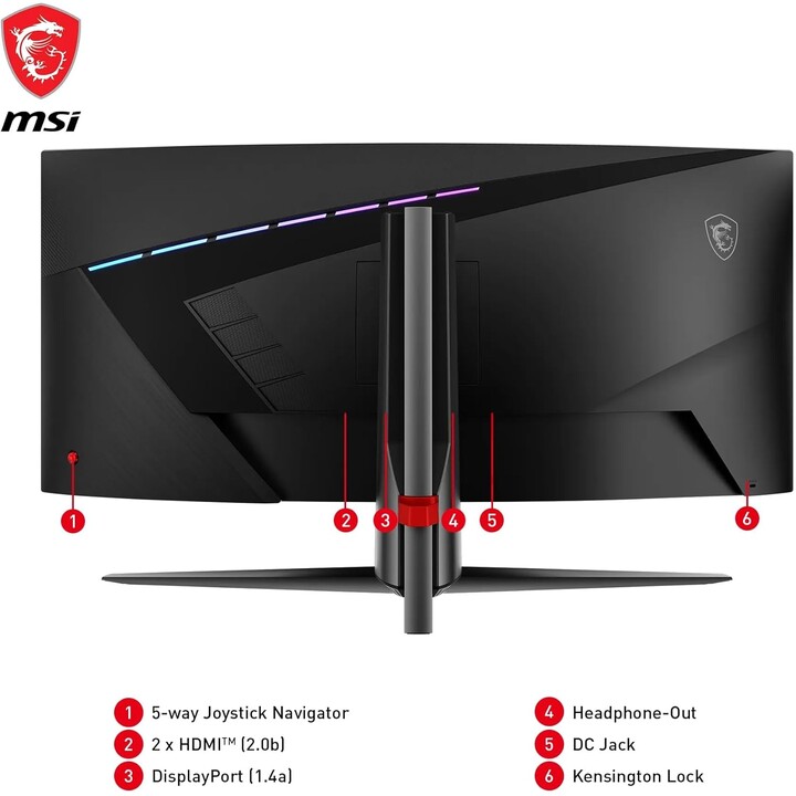 Msi Mag 345cqr Pantalla Para Pc 86,4 Cm (34") 3440 X 1440 Pixeles Ultrawide Dual Quad Hd Negro