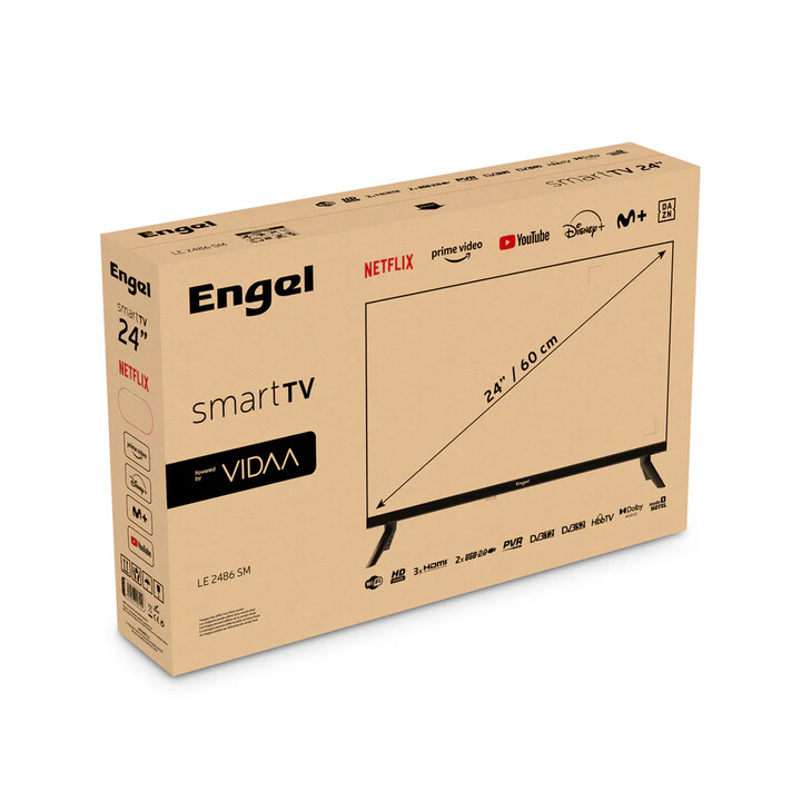 Téléviseur LED Engel 24"-TDT2/C/S - HD - Smart TV Netflix/Amazon. Mode hôtellerie.