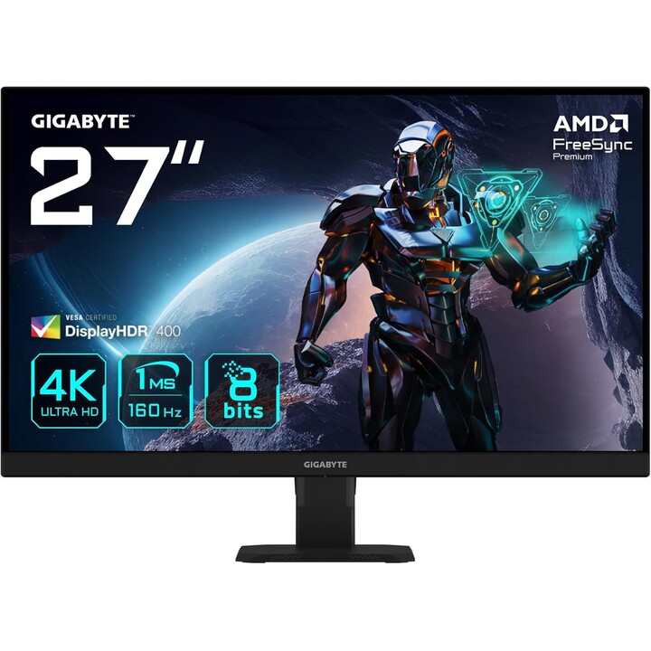 Gigabyte Gs27u 27” Monitor De Juegos Uhd - 3840 X 2160 (uhd), 160hz, 1ms, 350 Cd/m², Display Hdr400, Hdmi 2.1, Displayport 1.4