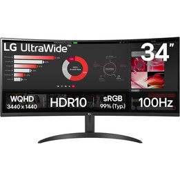 LG 34WR50QK-B PC display 86.4 cm (34") 3440 x 1440 pixels Wide Quad HD Black