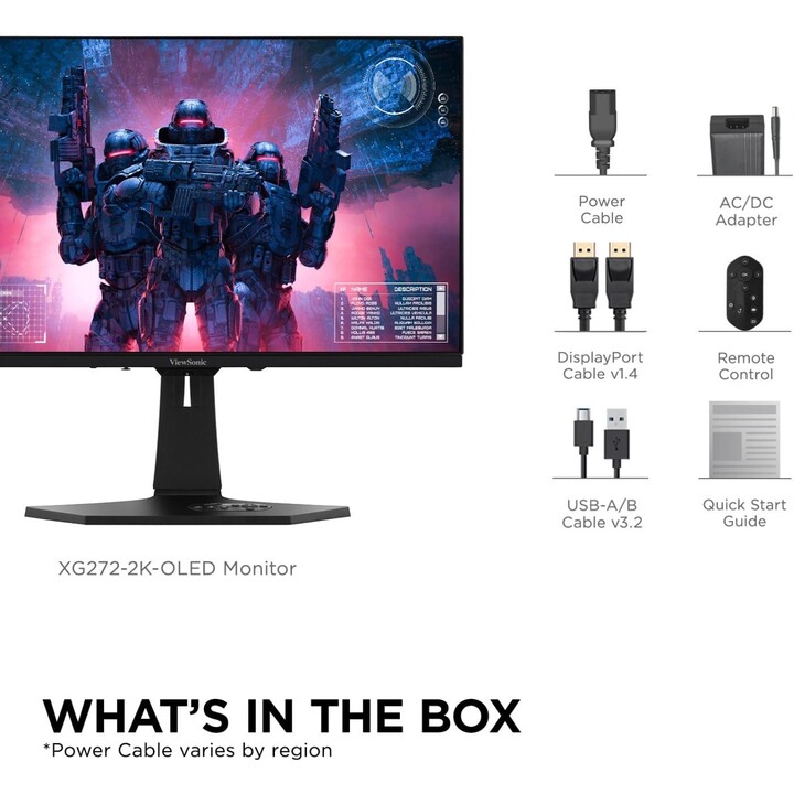 Viewsonic XG272-2K-OLED PC Monitor 68.6 cm (27") 2560 x 1440 Pixels Quad HD Black, White
