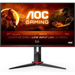 Monitor Gaming AOC Q27G2S/EU 27 / QHD/ 1ms/ 165Hz/ IPS/ Altura Ajustável/ Preto e Vermelho