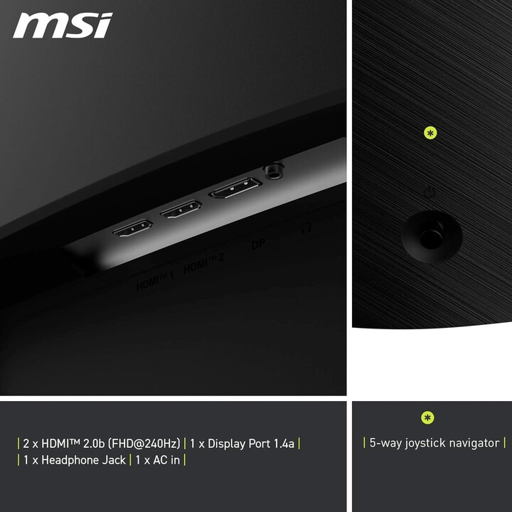 Tela Msi Mag 32c6x para pc 80 cm (31,5") 1920 x 1080 pixels Full HD preto