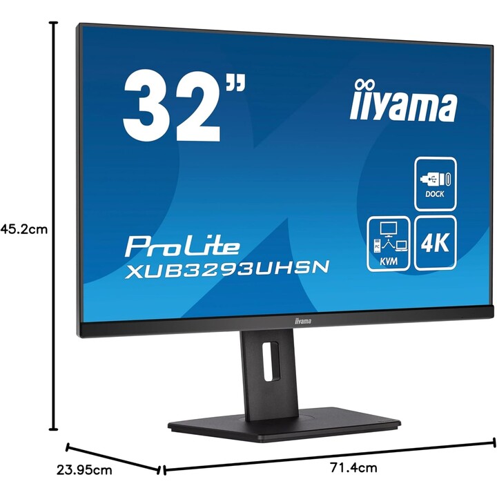 Monitor iiyama Prolite XUB3293UHSN-B5 31.5" LED IPS UltraHD 4K USB-C