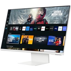 Smart Monitor Samsung M8 S32DM801UU 32 / 4K/ Smart TV/ Webcam/ Multimídia/ Altura ajustável/ Branco