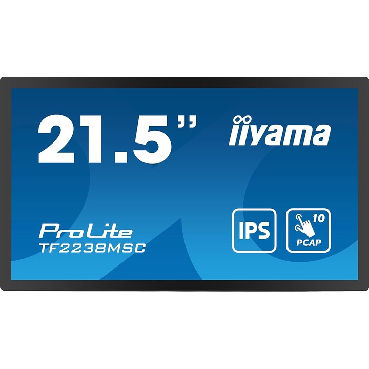 Iiyama TF2238MSC-B1-21.5" Monitor, IPS Full HD LED, 1920x1080/60 Hz, 1H1DP, Touch