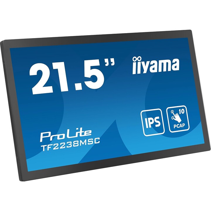 Iiyama TF2238MSC-B1-21.5" Monitor, IPS Full HD LED, 1920x1080/60 Hz, 1H1DP, Touch