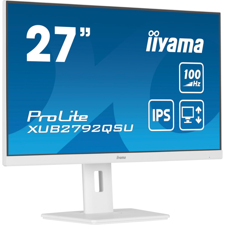 Monitor iiyama Prolite XUB2792QSU-W6 27" LED IPS QHD 100Hz FreeSync, filtro luce blu, LED senza sfarfallio