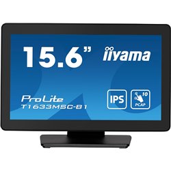IIYAMA T1633MSC-B1 FHD 15.6 \ "Monitor, HDMI, DP, hub USB, verre de bord à bord, résistance à rayures