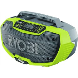 Ryobi Radio estéreo inalámbrico de 18V con Bluetooth R18RH-0 (radio con altavoces estéreo de 2 x 7W, puerto USB)