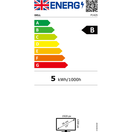 Monitor|DELL|P1425|14"|Business|Pannello IPS|1920x1200|16:10|60 Hz|7 ms|Colore argento|210-BQTB