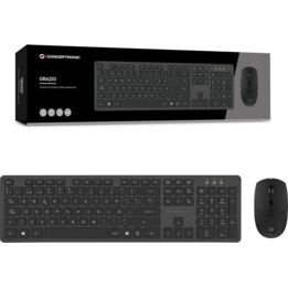 Conceptronic ORAZIO01ES tastiera Mouse incluso Ufficio RF Wireless QWERTY Spagnolo Nero