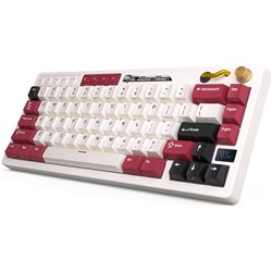 Interruptor hot-swappable RGB Royal Kludge RKM65 ISO-ES creme sem fio Famicom