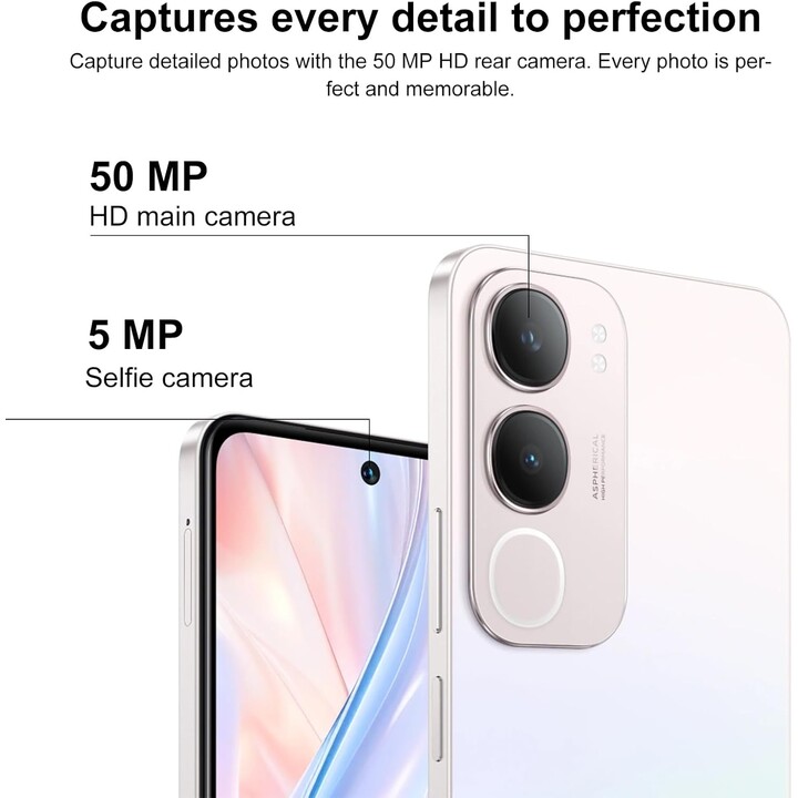 Vivo Y19S, 6+6 GB RAM, ROM 128GB, Dual Sim, 50mp, 6.68 Schermo super luminoso, 5150MAH, Flashcharge 44W, IP64, Black