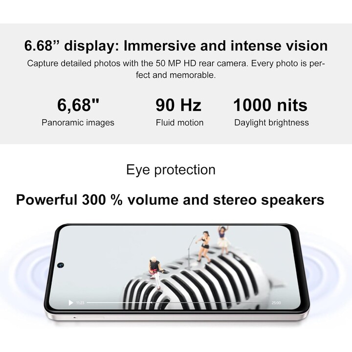 Vivo Y19S, 6+6 GB RAM, ROM 128GB, Dual Sim, 50mp, 6.68 Schermo super luminoso, 5150MAH, Flashcharge 44W, IP64, Black