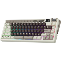 Interruptor hot-swappable Royal Kludge RKM70 ISO-ES RGB creme sem fio Mokko cinza