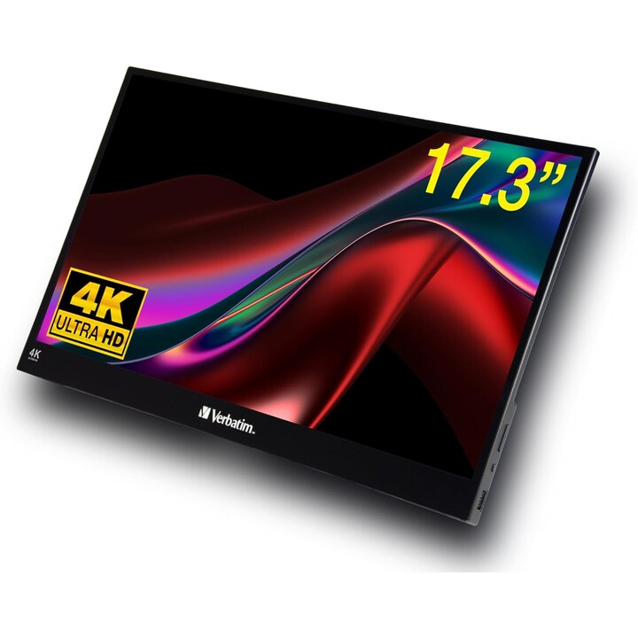 Monitor Portátil Táctil Verbatim PMT-17-4K 17.3'/ 4K/ Negro