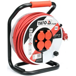 Yato YT-8108 50m 4 AC Outlet Power Strip Indoor/Outdoor Black, Red, White