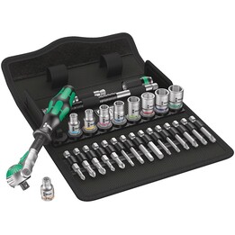 Wera 8100 SA 9 Zyklop Speed, juego de carraca y vaso 1/4" Drive, 9 piezas, negro