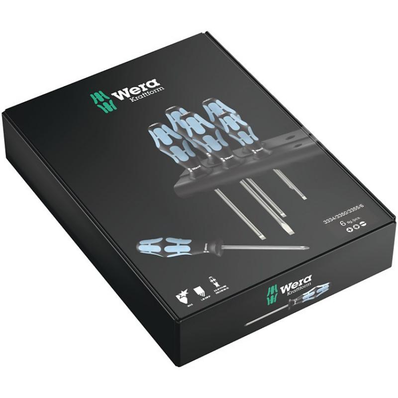 Wera 3334/3350/3355/6 Juego Destornillador plano
