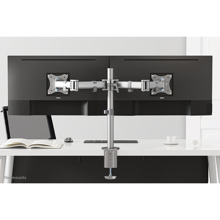 Neomounts NM-D135DSILVER Dual monitor arm - 10-27 inch - 0-8 kg/screen - silver