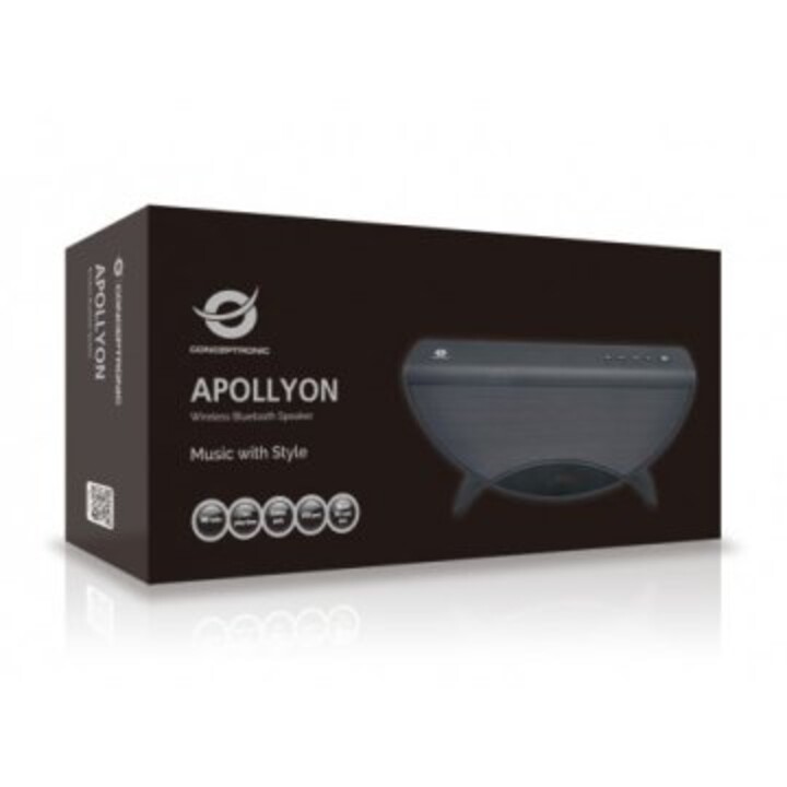 Conceptronic Apollyon portable Bluetooth speaker, red, plays MP3s from USB/microSD, FM radio