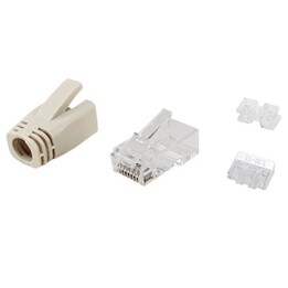 Kit mit 100 RJ45-Steckern, Kategorie 6a, 121176, mit Kappe und Führung
