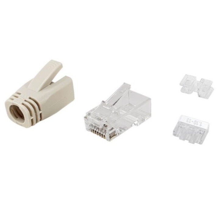 Kit de 100 connecteurs RJ45, catégorie 6a, 121176, avec capuchon et guide