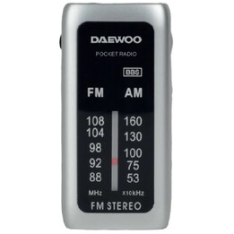 Daewo DW1129 Mini radio analogique AM/FM Entrée jack 3,5 mm Fonctionne sur batterie Casque inclus