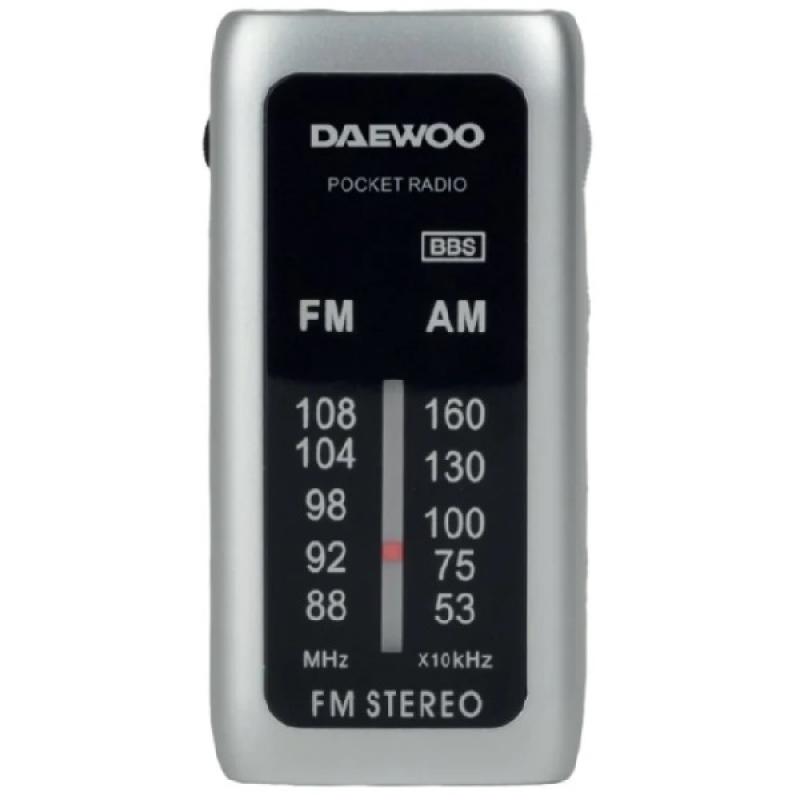 Daewo DW1129 Mini Analog Radio AM/FM 3.5mm Jack Input Battery Operated Includes Headphones