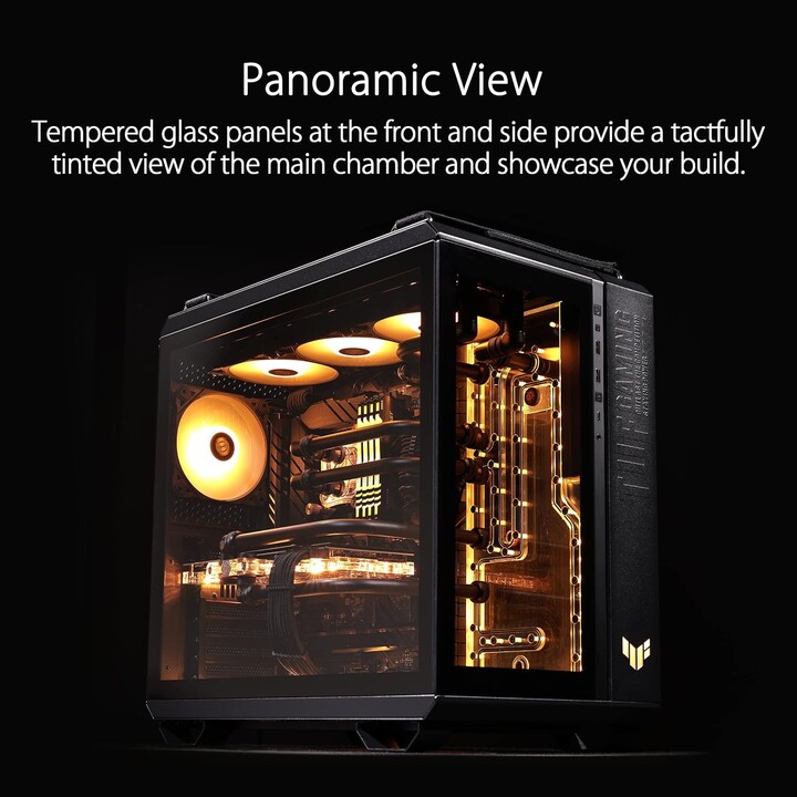 Gehäuse|ASUS|TUF Gaming GT502 Horizon|MidiTower|Produkteigenschaften des Gehäuses Transparente Blende|Nicht enthalten|ATX|MicroA