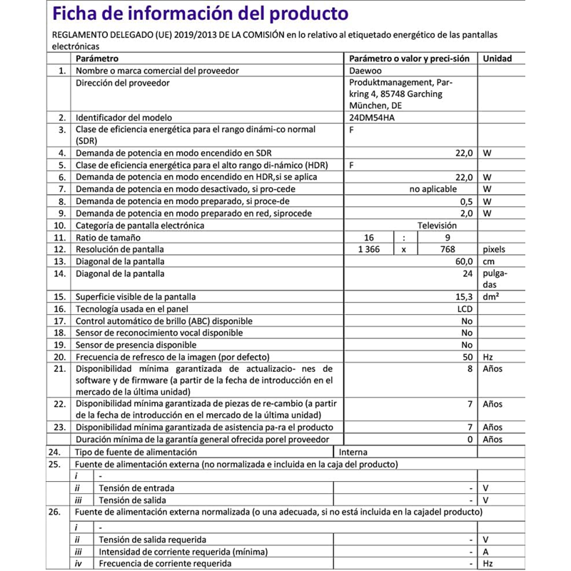 DAEWOO 24DM54HA1 24 HD+ Black - TV