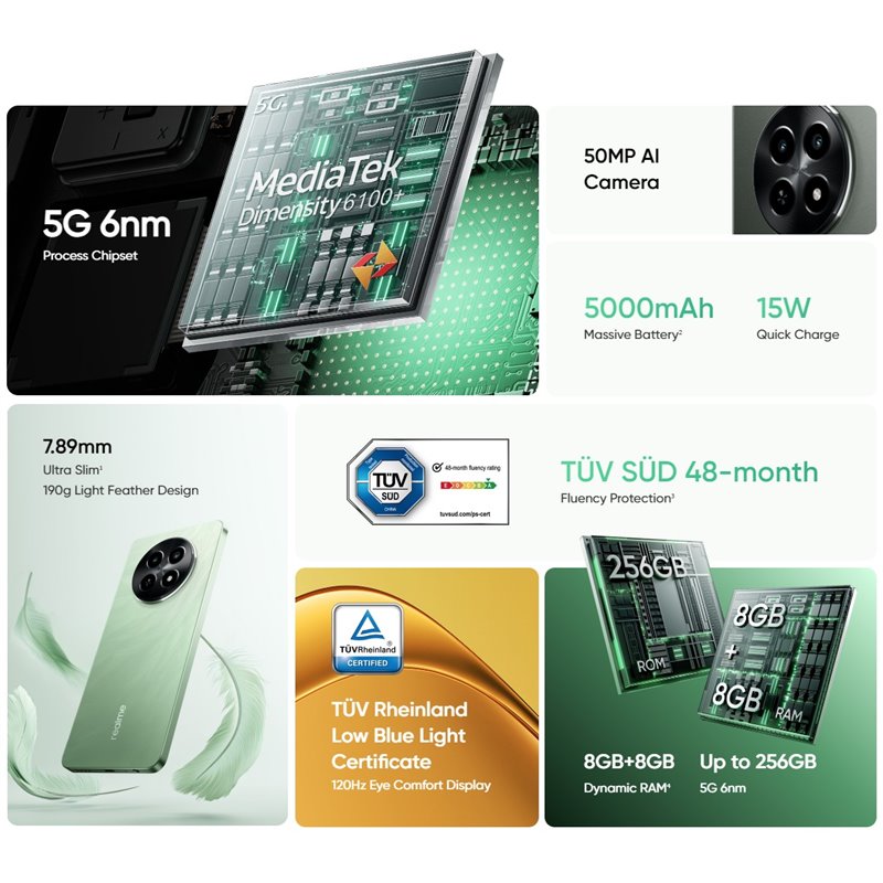 Realme 12X 5G 8GB/256GB Feather Green