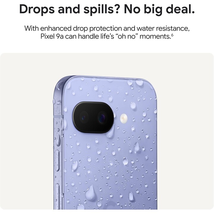 Google Pixel 9a, 8+256GB, 5G, AI Camera, Bluetooth, WiFi 6E, USB, NFC, Iris Púrpura